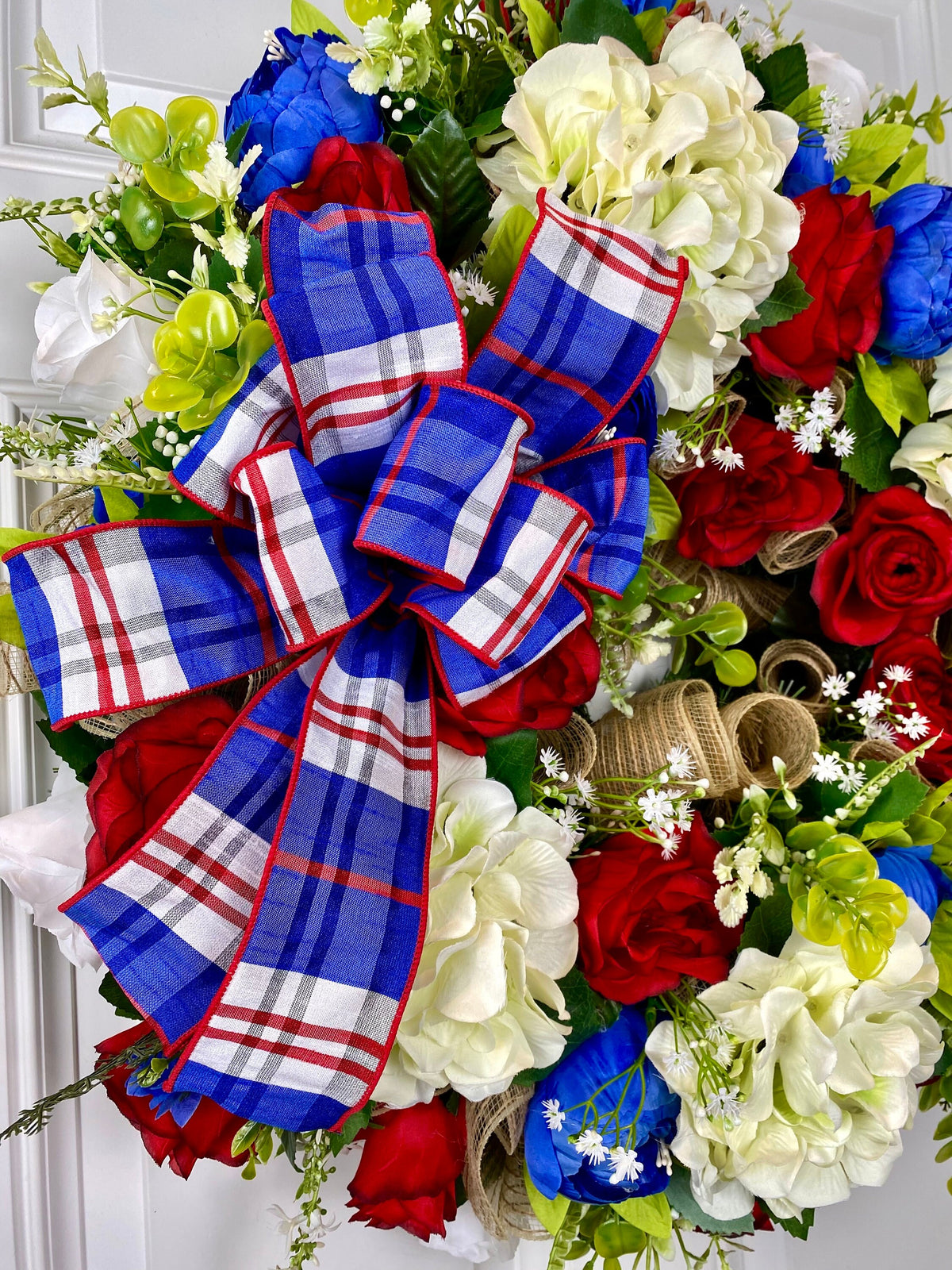 Patriotic Hydrangea, Floral Wreath