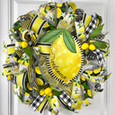Lemon Bee Summer Wreath: Yellow & Black Farmhouse Door Decor