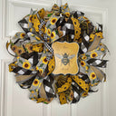 Bee Sunflower Wreath, Farmhouse Wreath for Every Season, Summer Deco Mesh