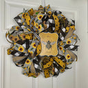 Bee Sunflower Wreath, Farmhouse Wreath for Every Season, Summer Deco Mesh