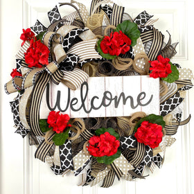 Everyday Farmhouse Geranium Wreath with color options