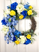 Summer Wreath, Hydrangea Peony Floral Wreath, Farmhouse Wreath for Every Season, Spring Summer Wreath