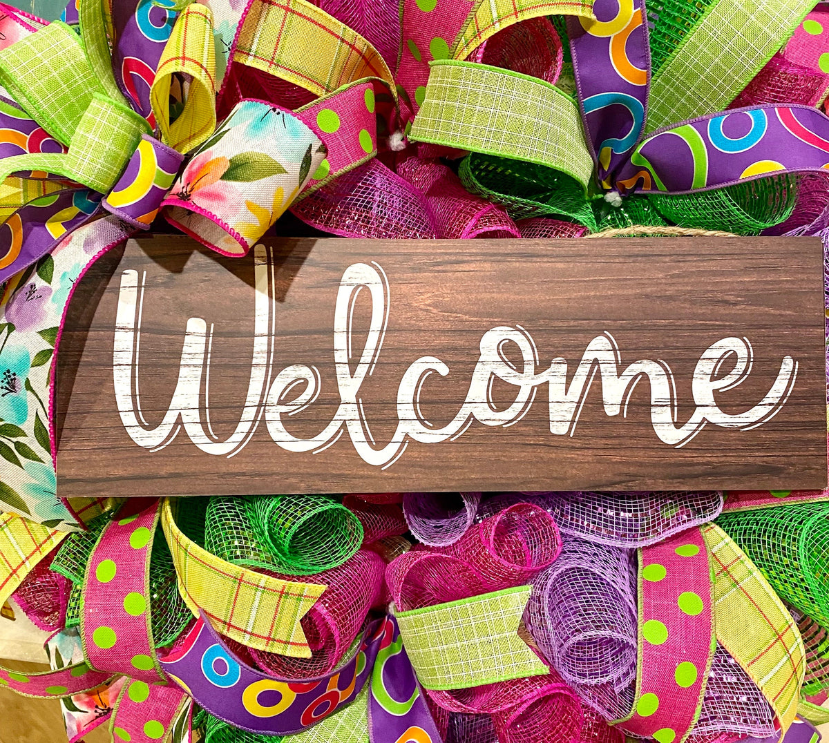 Hello Summer Wreath, Vibrant Porch Decor, Front Door