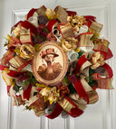 Fall Peony Wreath, Turkey Wreaths for Single or Double Doors