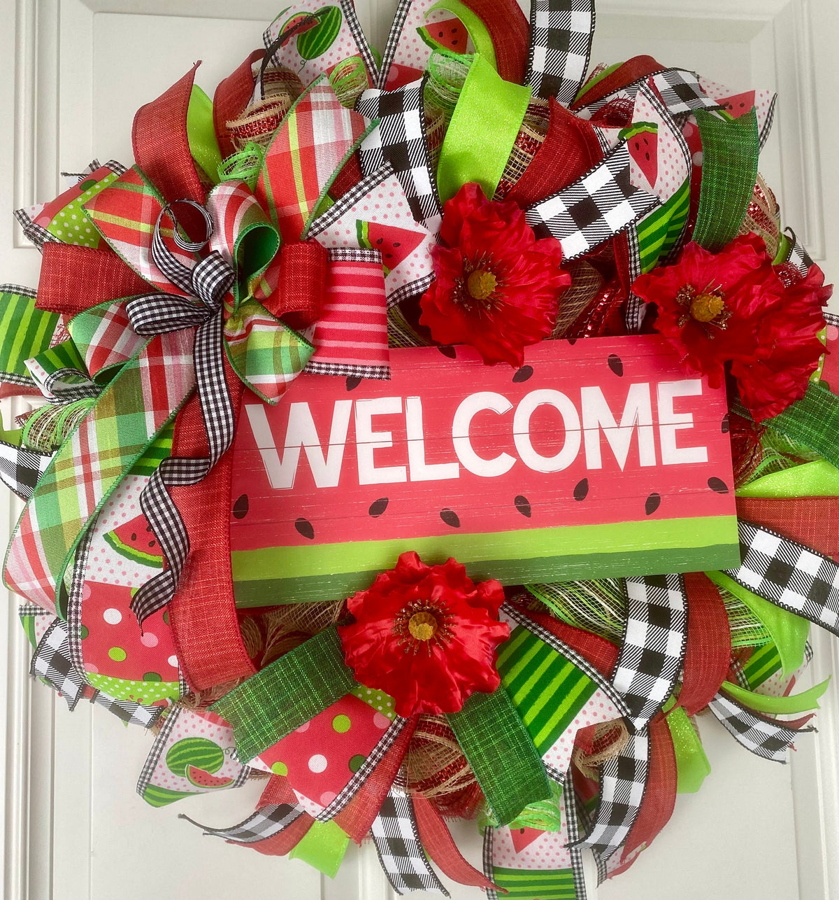 Watermelon Wreath, Summer Front Door Wreath, Kitchen Wreath, Spring Wreath for front door