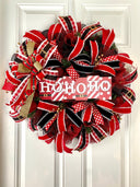 Plaid Santa Christmas Wreath