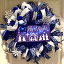 Christmas Nativity Wreath , Holy Family | Choose Pre-lit or Non-lit Option