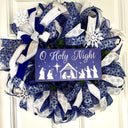 Christmas Wreath, Nativity, Manger Holy Night | Choose Pre-lit or Non-lit Option