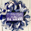 Christmas Wreath, Nativity, Manger Holy Night | Choose Pre-lit or Non-lit Option