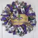 Mardi Gras wreath for Front Door, Wreath, Mardi Gras wreath, Festival wreath, Mardi Gras door hanger, Fat Tuesday wreath, Mardi Gras