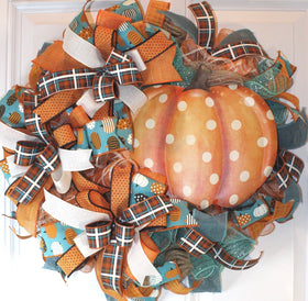 Teal Pumpkin Wreath