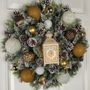 Lighted Christmas Lantern Wreath