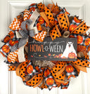 Whimsical Halloween Dog Wreath, Happy Howl-o-ween, October Door Decor