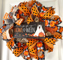 Whimsical Halloween Dog Wreath, Happy Howl-o-ween, October Door Decor