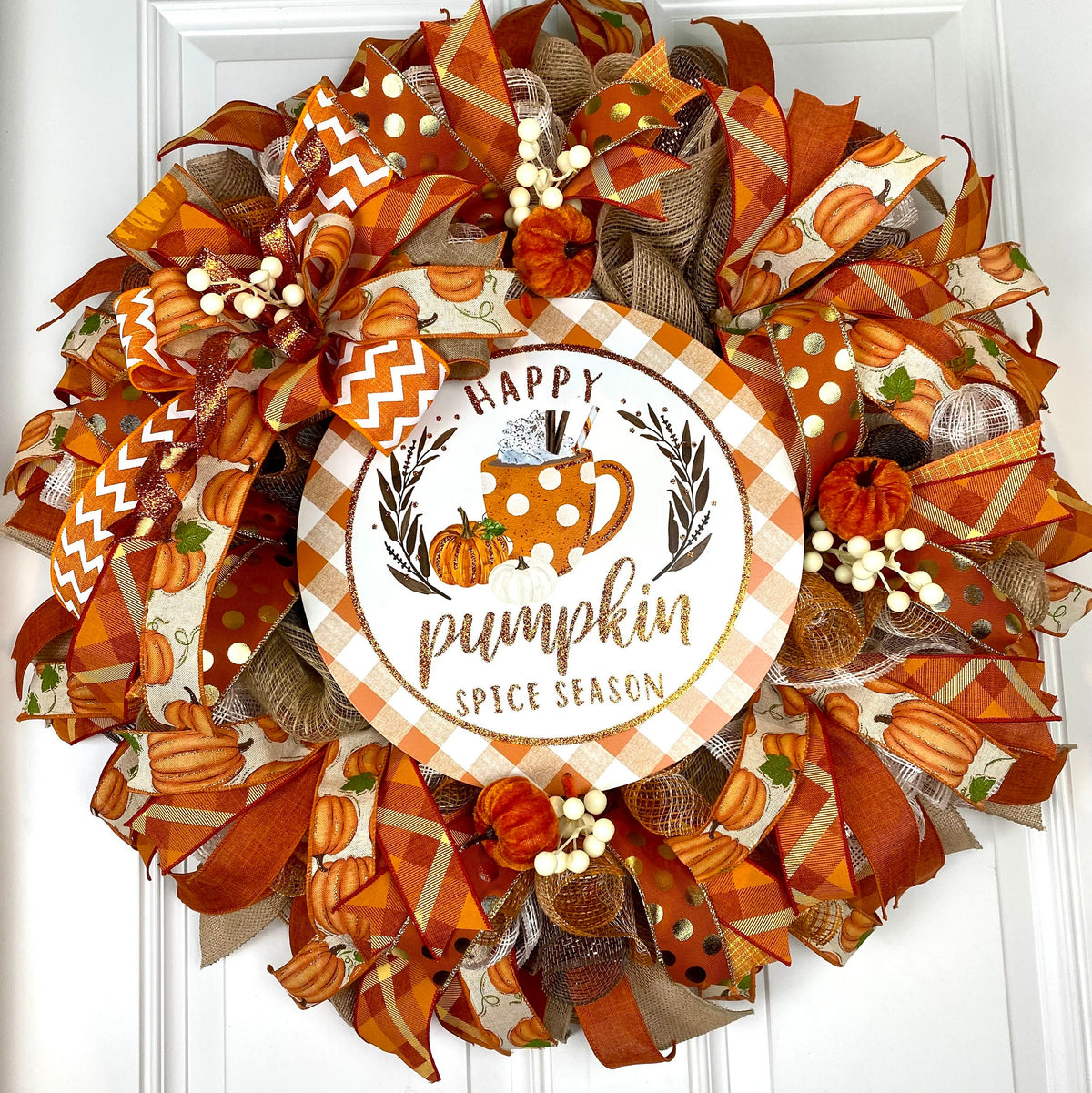 Large Fall Pumpkin Spice Wreath