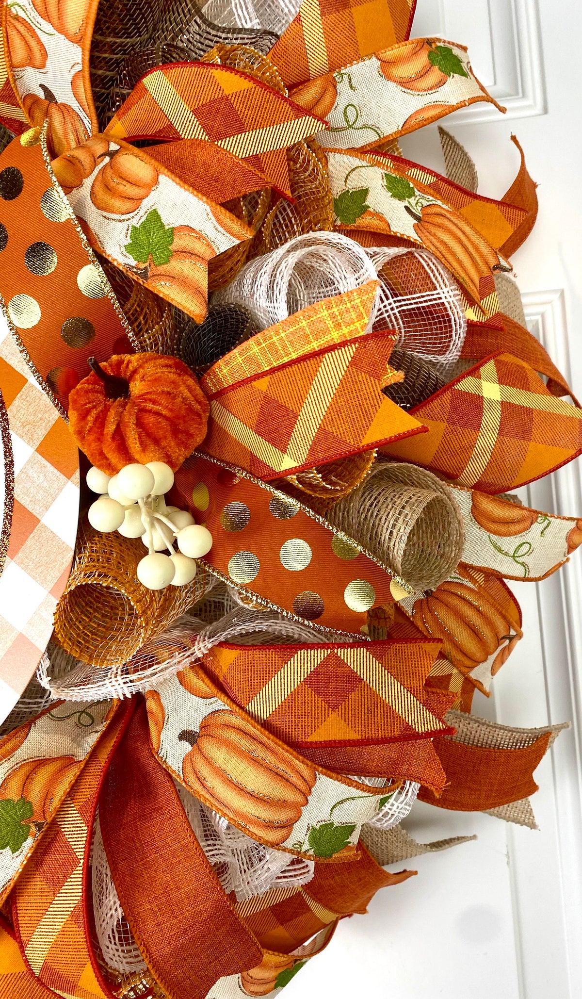 Large Fall Wreath, Pumpkin Spice, Traditional Autumn