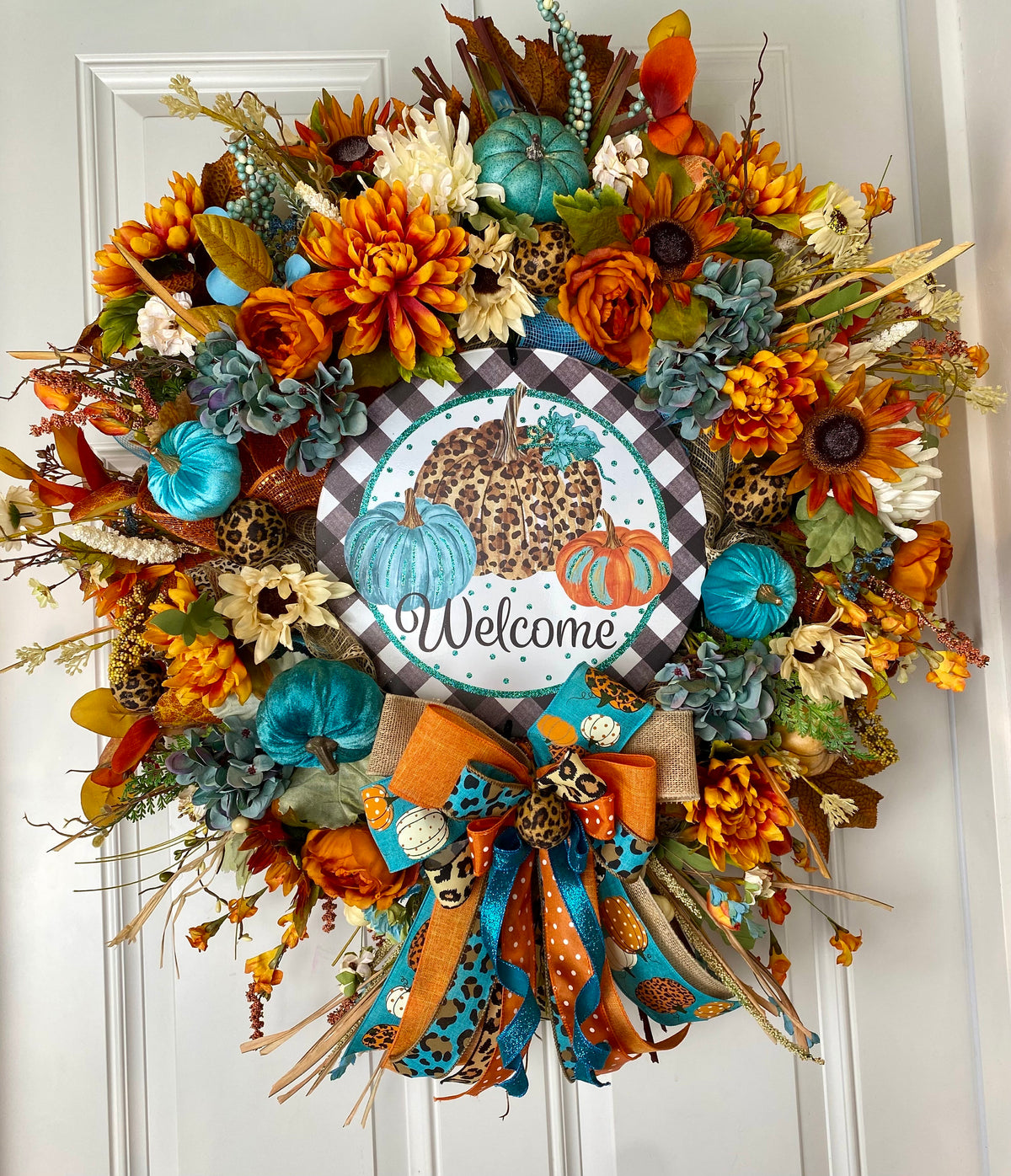 Large Fall Wreath, Floral Autumn Decor