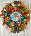 Large Fall Wreath, Floral Autumn Decor