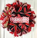 Plaid Santa Christmas Wreath