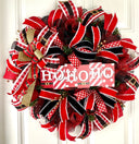 Christmas Wreath, Traditional holiday decor, Red and Gold Wreath, Holiday Porch Decor