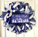 Christmas Wreath, Nativity, Manger Holy Night | Choose Pre-lit or Non-lit Option