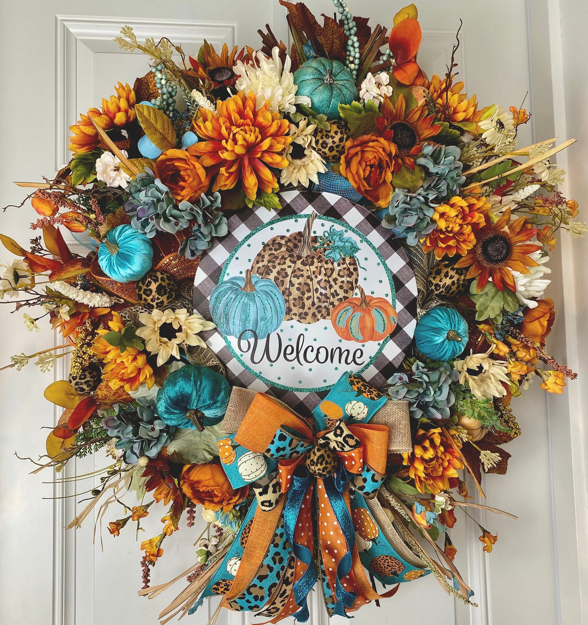 Large Fall Wreath, Floral Autumn Decor