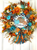 Large Fall Wreath, Floral Autumn Decor