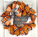 Whimsical Halloween Dog Wreath, Happy Howl-o-ween, October Door Decor