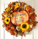 Fall Wreath, Farmhouse decor, Pumpkin decor, deco mesh wreath, Fall wreath for front door, fall decor, double door wreath