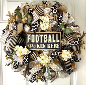 Fall Football Hydrangea Wreath