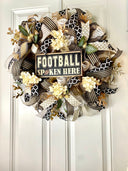 Fall Football Hydrangea Wreath, Farmhouse Wreath for Every Season, Autumn Decor