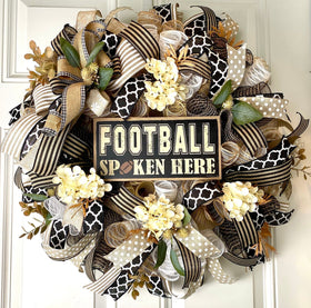 Fall Football Hydrangea Wreath