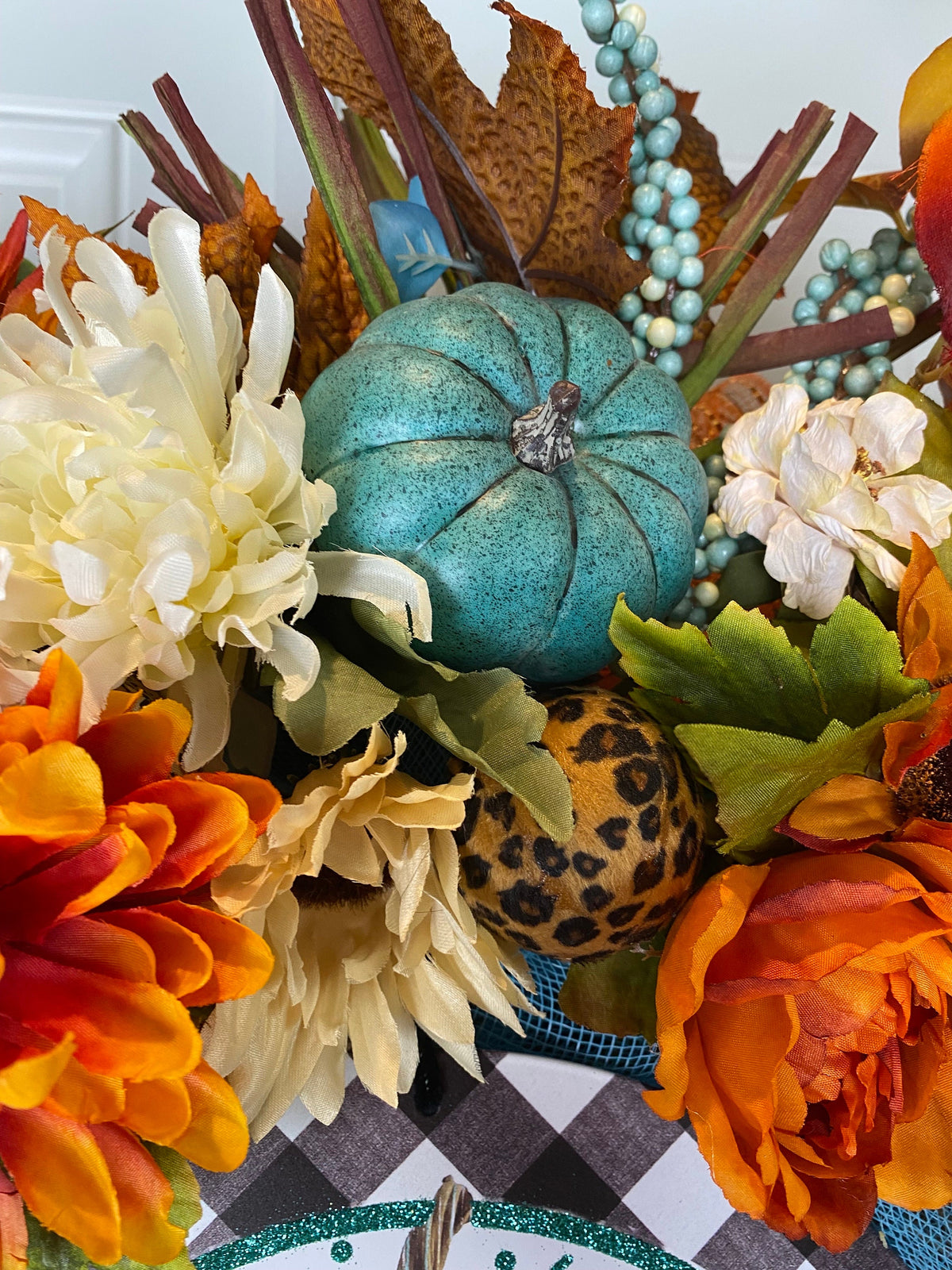 Large Fall Wreath, Floral Autumn Decor