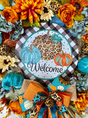 Large Fall Wreath, Floral Autumn Decor