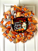 Farmhouse Fall Wreath: Pumpkin Spice, Jesus Christ, Thanksgiving Decor