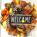 Candy Corn Halloween Wreath: Farmhouse Fall Front Door Decor