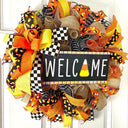 Candy Corn Halloween Wreath: Farmhouse Fall Front Door Decor