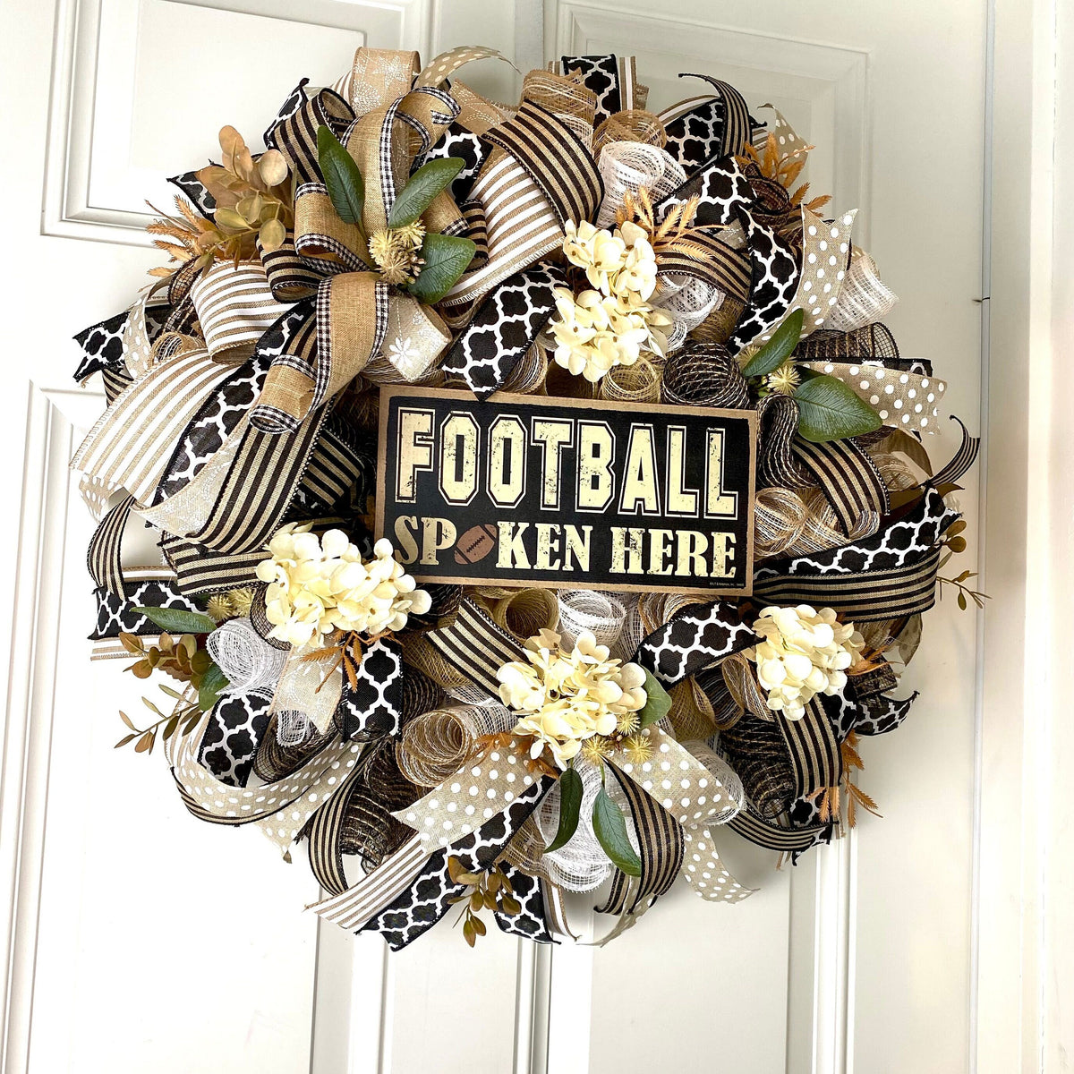 Fall Football Hydrangea Wreath