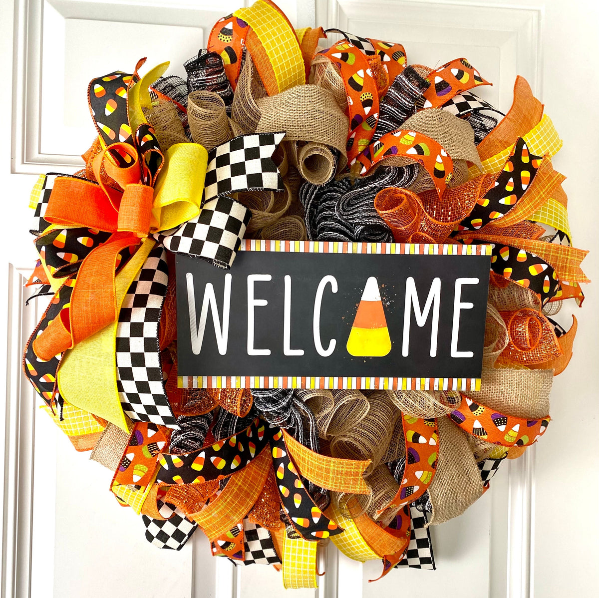 Fall Candy Corn Wreath