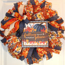 Fall Wreath, Farmhouse Pumpkin, Blue And Orange, Autumn Harvest Party, Thanksgiving Porch Decor