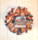 Fall Wreath, Farmhouse Pumpkin, Blue And Orange, Autumn Harvest Party, Thanksgiving Porch Decor