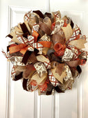 Fall Farmhouse Wreath: Boho Autumn Thanksgiving Porch Decor