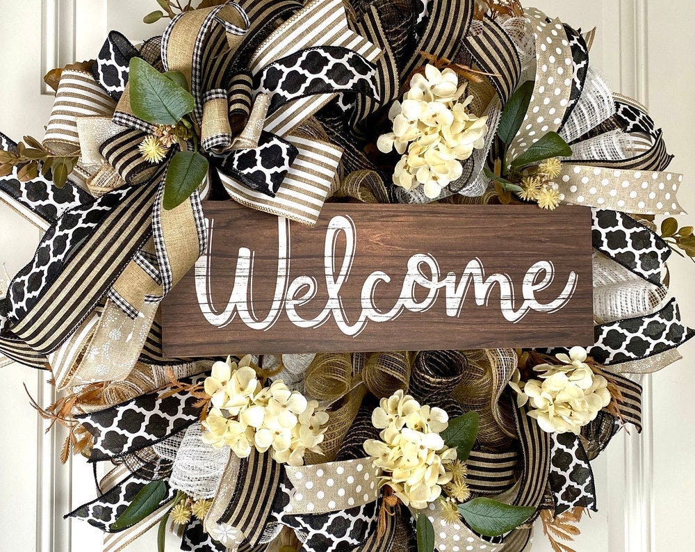 Fall Hydrangea Wreath, Farmhouse Wreath for Every Season, Autumn Decor