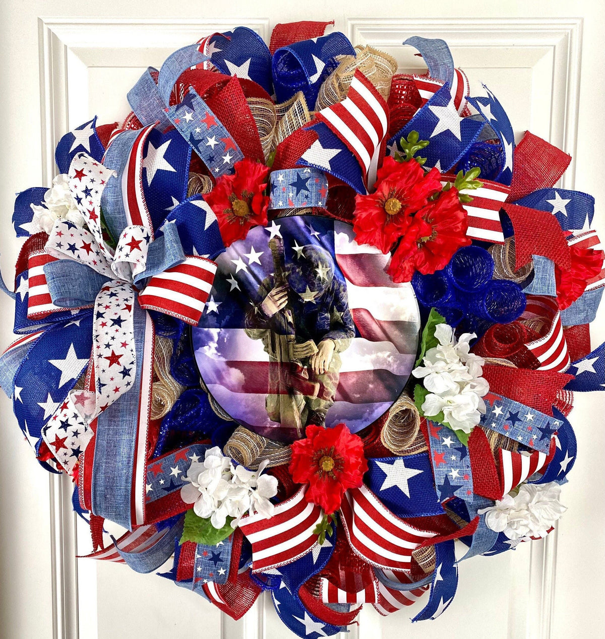 Patriotic Wreath, Summer Wreath, American Flag, Stars & Stripes, Everyday, Memorial Day, Double Doors, Flag, 4th of July, Summer Wreath