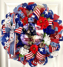 Patriotic Wreath, Summer Wreath, American Flag, Stars & Stripes, Everyday, Memorial Day, Double Doors, Flag, 4th of July, Summer Wreath