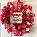 18" Valentine Wreath, Heart Wreath, Small Door Valentine Wreath, Double Doors