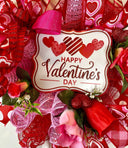 18" Valentine Wreath, Heart Wreath, Small Door Valentine Wreath, Double Doors