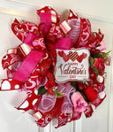 18" Valentine Wreath, Heart Wreath, Small Door Valentine Wreath, Double Doors