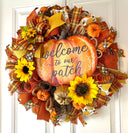 Fall Wreath, Farmhouse decor, Pumpkin decor, deco mesh wreath, Fall wreath for front door, fall decor, double door wreath