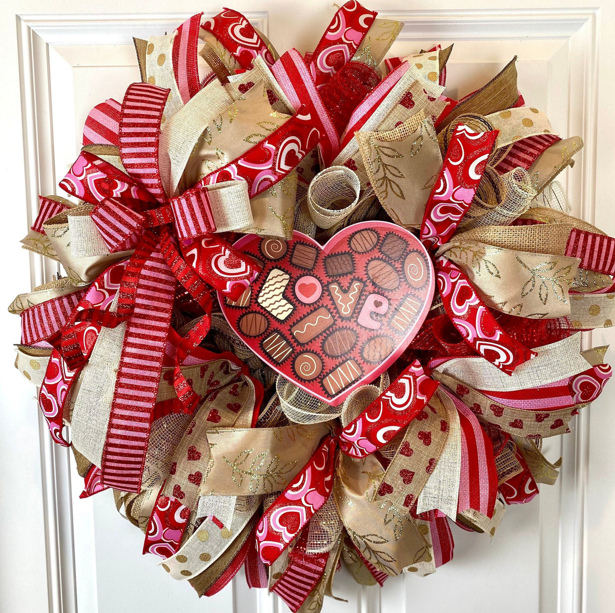 Valentines Day Wreath, Box of Chocolate Wreath, Chocolate Wreath, Valentine Candy, Gift for her
